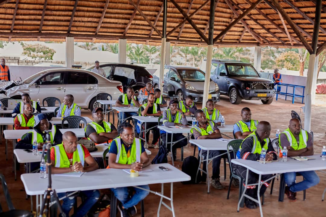 Technicians attending a hybrid and EV training session